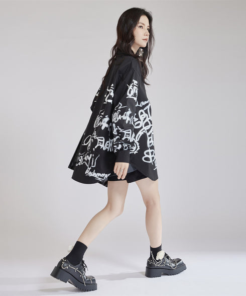 Graffiti Print Blouse