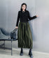 Cord Loose Suspender Skirt