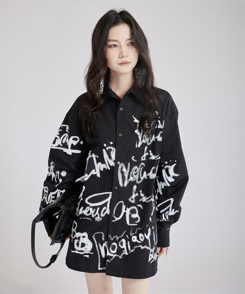 Graffiti Print Blouse