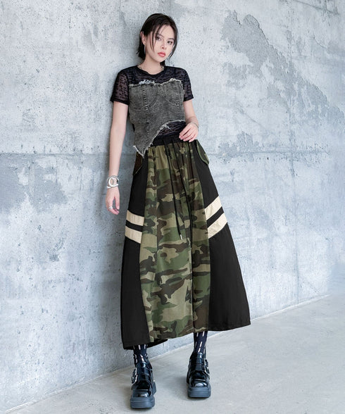 Denim Corset Mesh T-Shirts