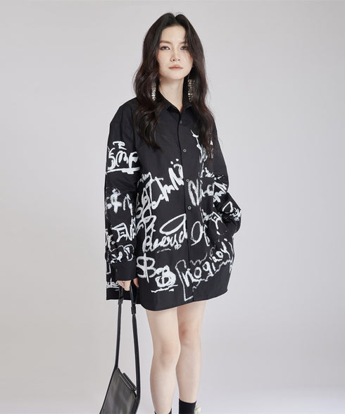 Graffiti Print Blouse