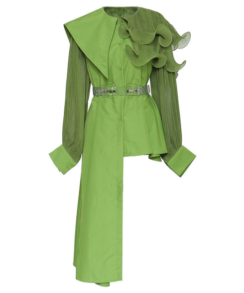 Ruffle Pleated Blouse