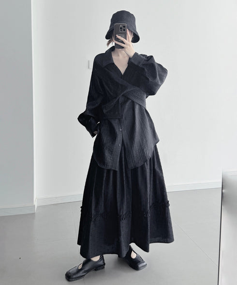 Crossover Texture Blouse