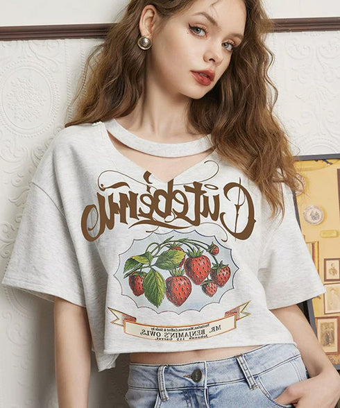 Berry Loop Cutout Top
