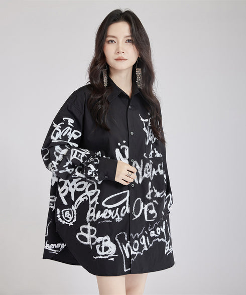 Graffiti Print Blouse