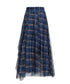 Madras Check Tulle Mesh Skirt