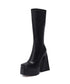 Square Platform High Heel Boots