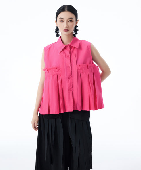 Beltline Pleat Blouse