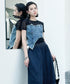 Denim Corset Mesh T-Shirts
