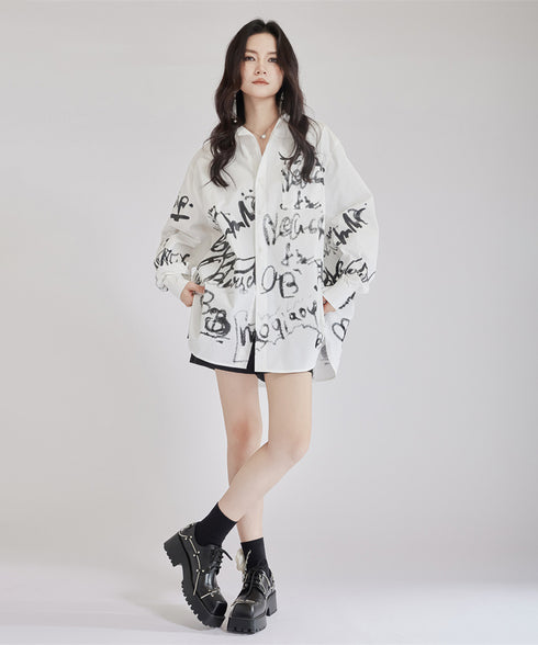 Graffiti Print Blouse