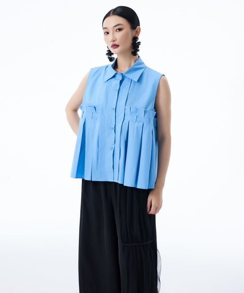 Beltline Pleat Blouse