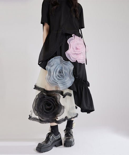 Big Flower See-Through Skirt