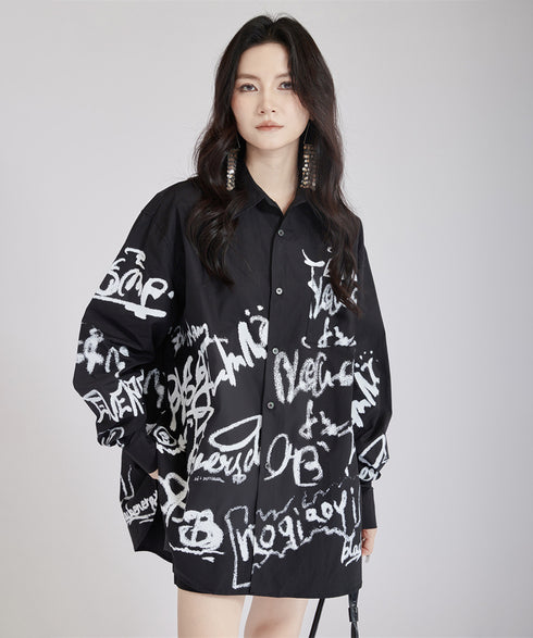 Graffiti Print Blouse