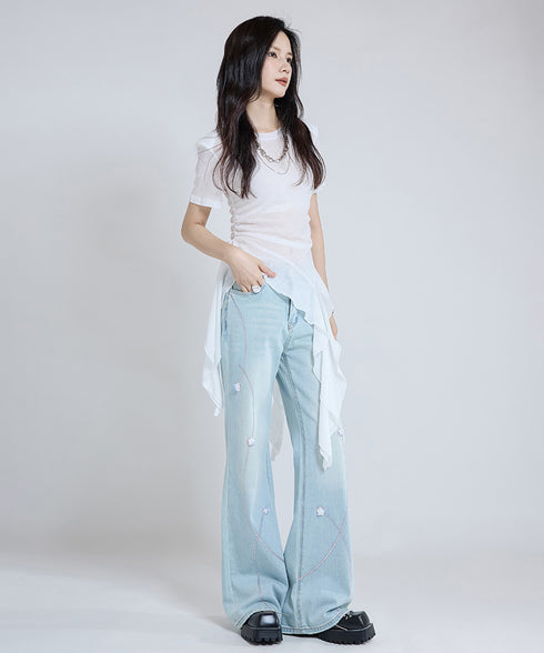 Petal Stitch Denim