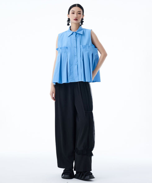 Beltline Pleat Blouse