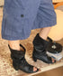 Ruched Open Toe Boots