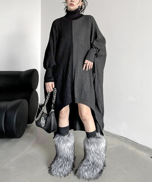 Two-tone Turtleneck Dress