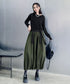 Cord Loose Suspender Skirt