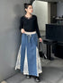 Cross Border Lace Denim Skirt