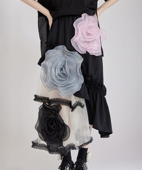 Big Flower See-Through Skirt