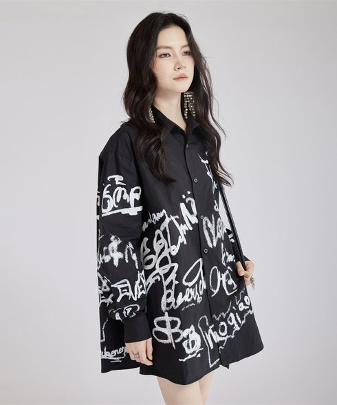 Graffiti Print Blouse