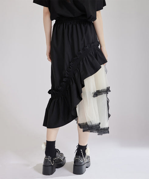 Big Flower See-Through Skirt