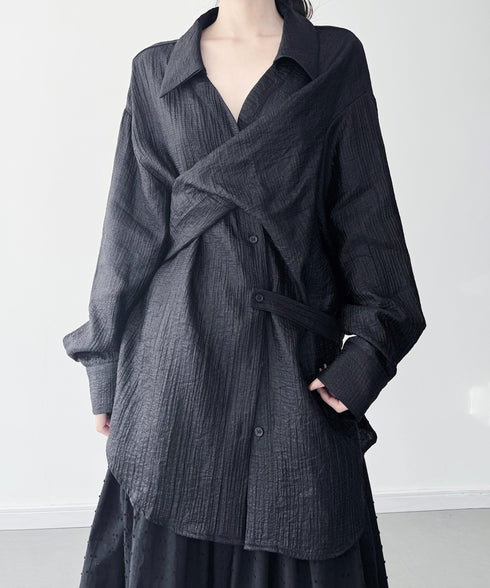 Crossover Texture Blouse