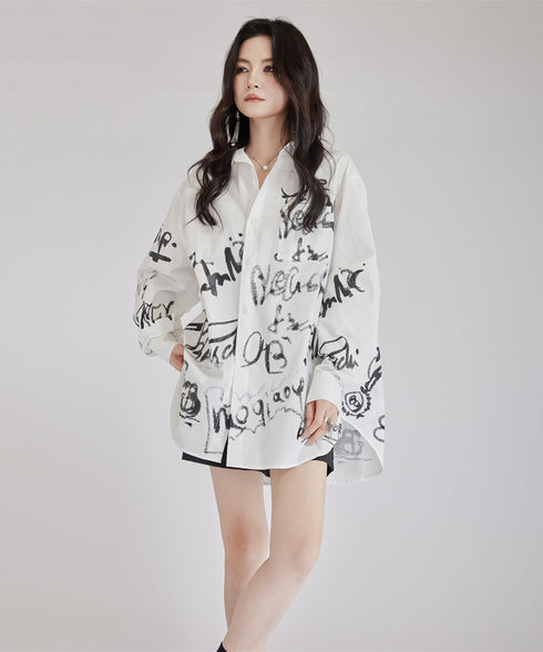 Graffiti Print Blouse