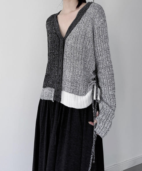 Layered Monochrome Cardigan