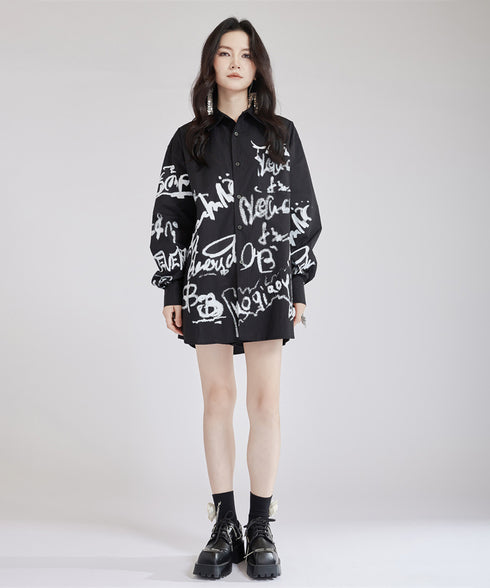 Graffiti Print Blouse