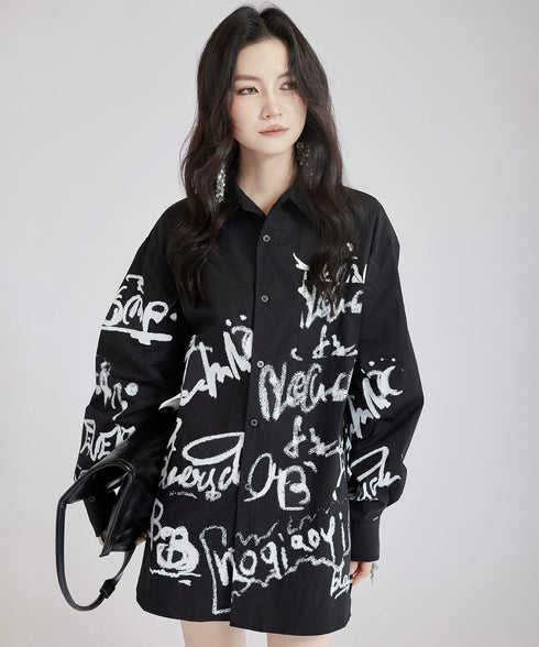 Graffiti Print Blouse