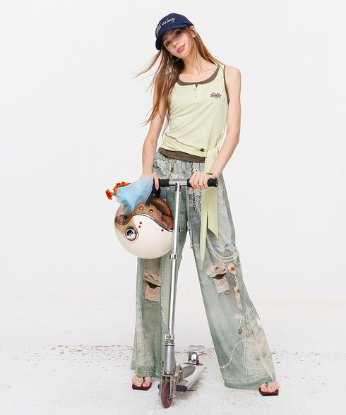 Charm Collage Wide Pants