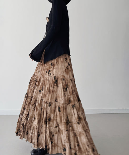 Distressed Botanical Skirt