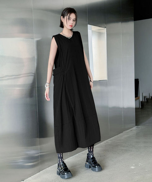 Simple Solid Sleeveless Dress