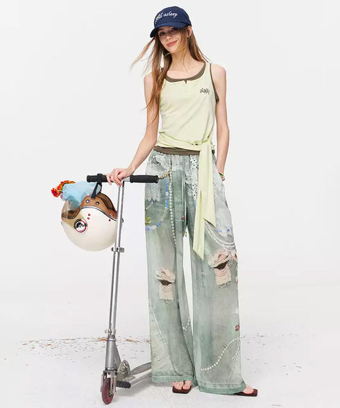 Charm Collage Wide Pants