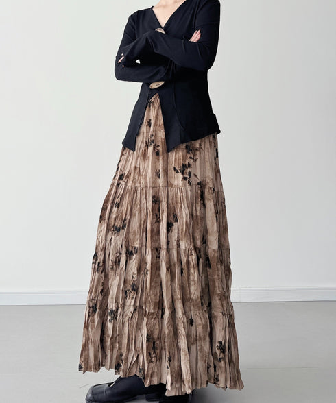 Distressed Botanical Skirt