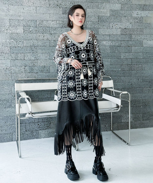 Sheer Bloom Embroidery Top