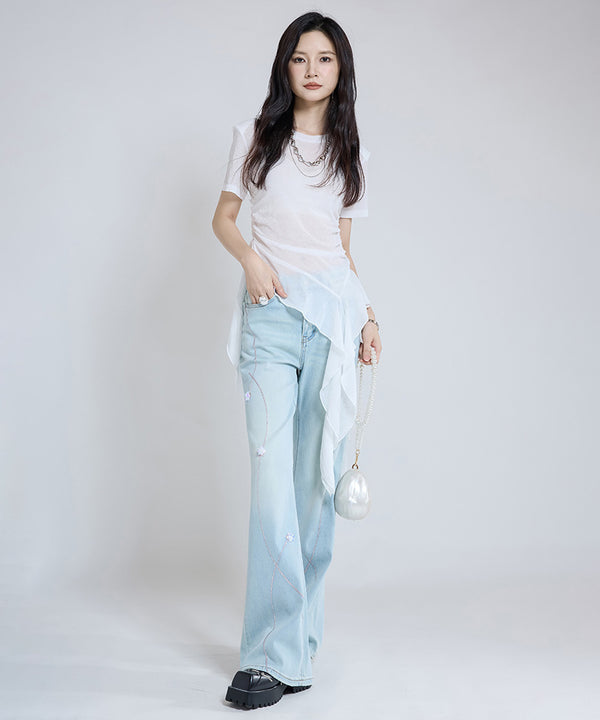Petal Stitch Denim