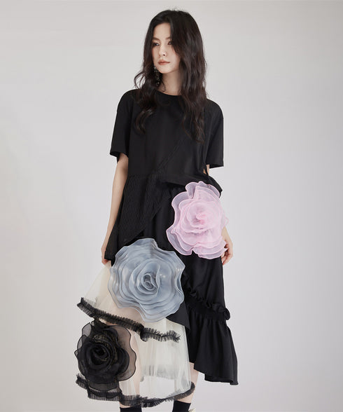 Big Flower See-Through Skirt