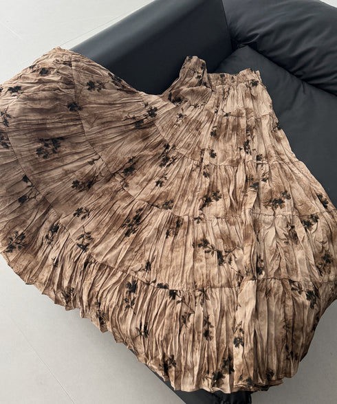 Distressed Botanical Skirt