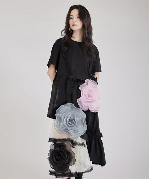 Big Flower See-Through Skirt