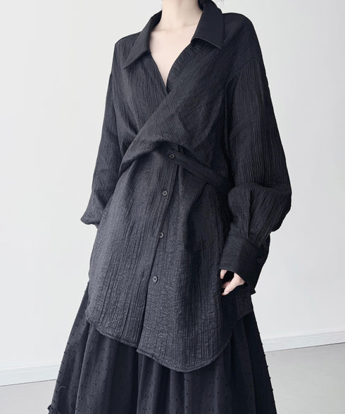 Crossover Texture Blouse
