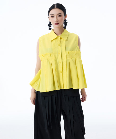 Beltline Pleat Blouse