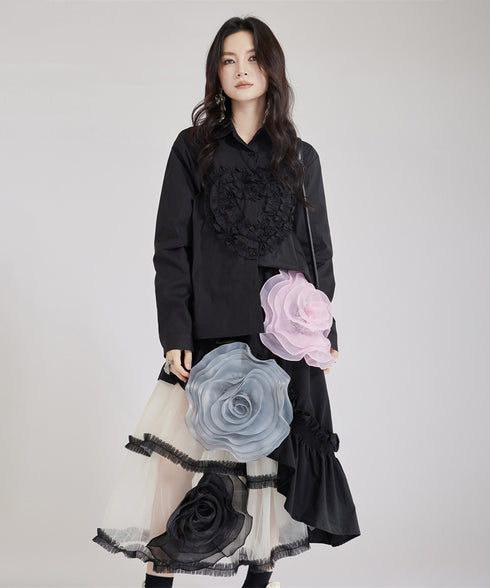 Big Flower See-Through Skirt