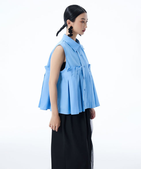 Beltline Pleat Blouse