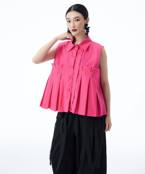 Beltline Pleat Blouse