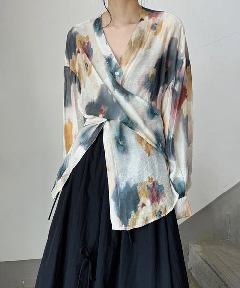 Inkflow Draped Blouse