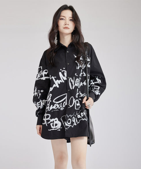 Graffiti Print Blouse