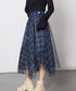 Madras Check Tulle Mesh Skirt