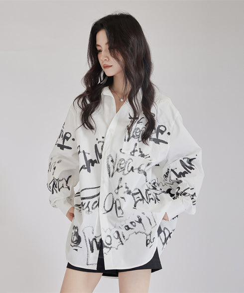 Graffiti Print Blouse